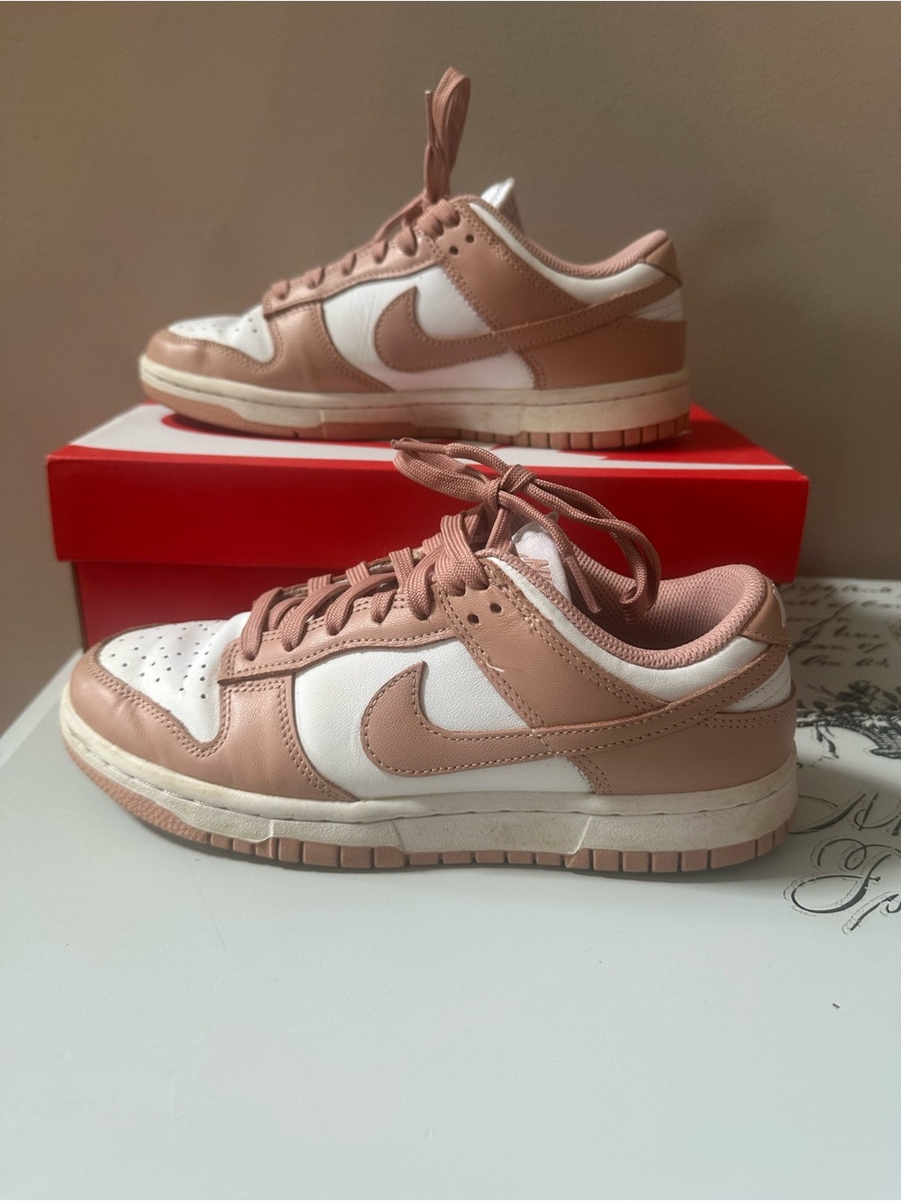 Nike Women's Low-Top Sneakers in Blush and White